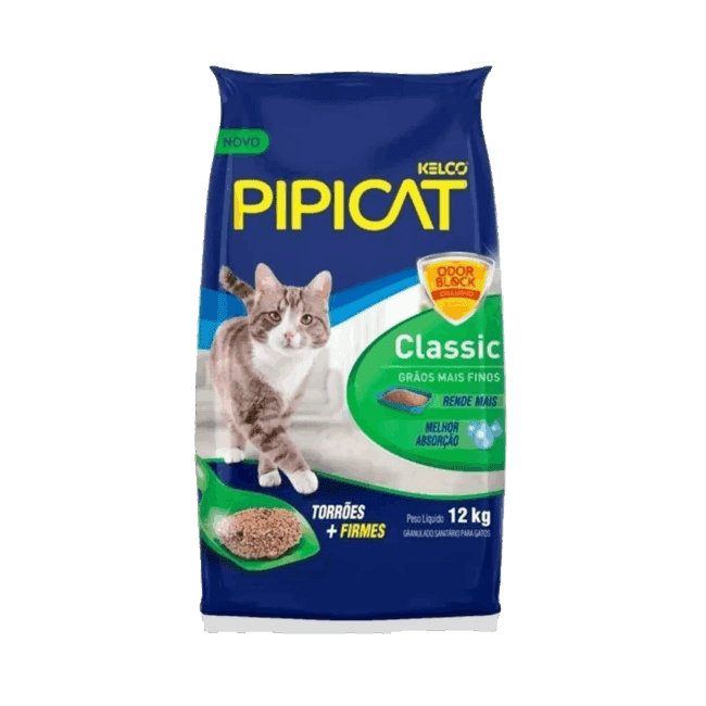 Areia Para Gato Pipicat Classic 12kg