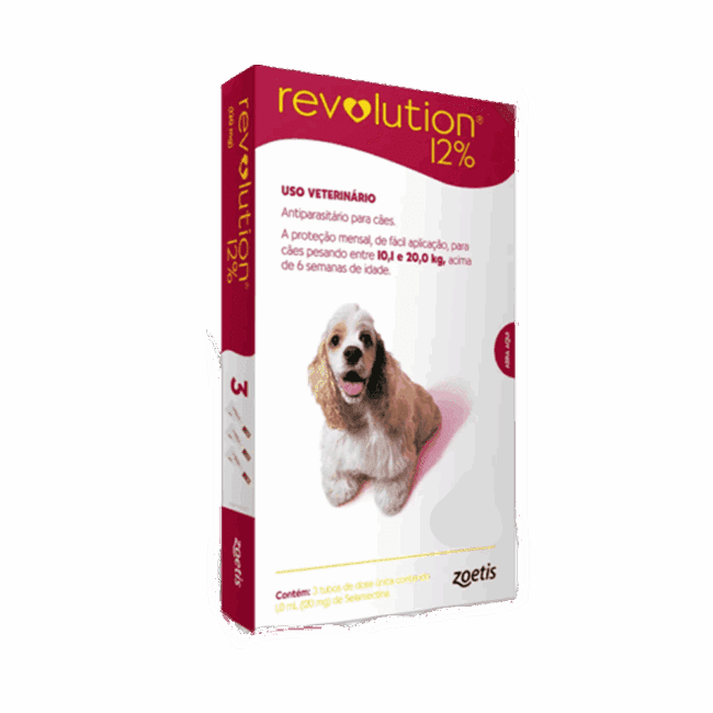 Revolution 12% Cães 10,1-20kg 1 Pipeta