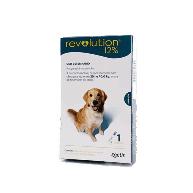 Revolution 12% Cães 20,1-40kg 1 Pipeta