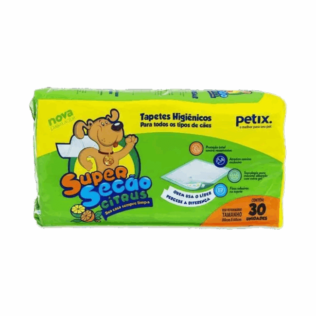 Tapete Higiênico Super Secão Citrus 30 Unidades